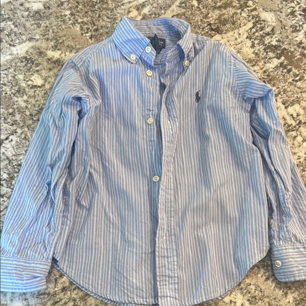 Ralph Lauren Blue Striped Kids Shirt